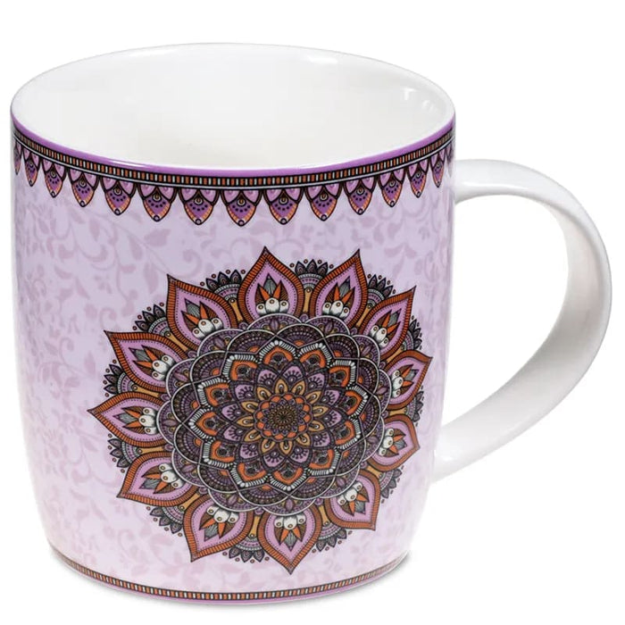 Teetassenset mit Sieb und Deckel „Mandala purple“