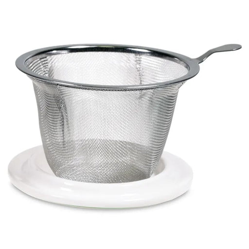 Teetassenset mit Sieb und Deckel „Blume des Lebens“