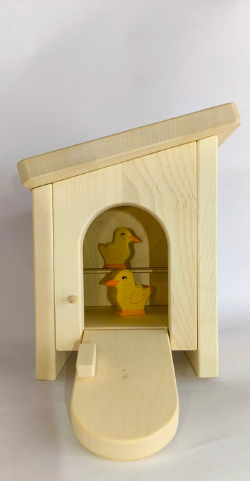 Holztiger kleiner Stall mit Tierset 6tlg.