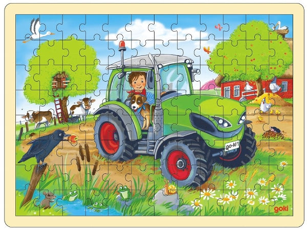 Goki Einlegepuzzle „Traktor“, 96tlg.