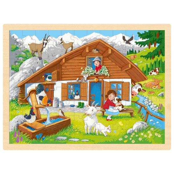 Goki Einlegepuzzle „Auf der Alm“, 96tlg.