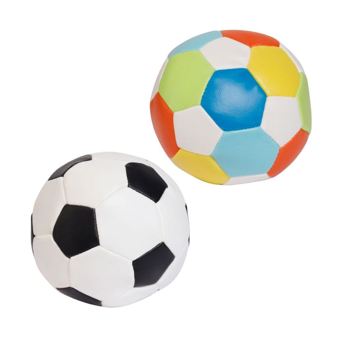 Softball 10 cm, 2er-Set, schwarz/weiß+bunt