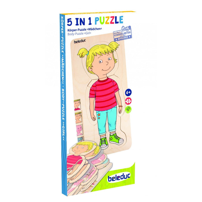 5 in 1 Schichtenpuzzle „Dein Körper“ Mädchen
