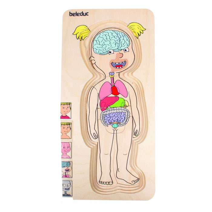 5 in 1 Schichtenpuzzle „Dein Körper“ Mädchen