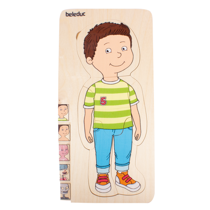 5 in 1 Schichtenpuzzle „Dein Körper“ Junge