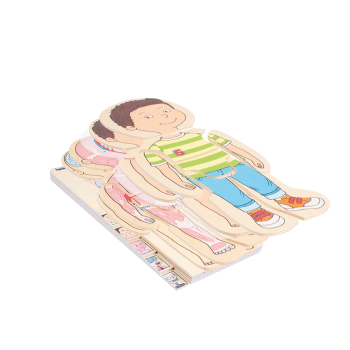 5 in 1 Schichtenpuzzle „Dein Körper“ Junge