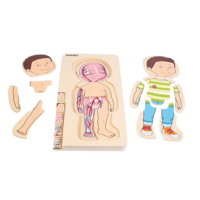 5 in 1 Schichtenpuzzle „Dein Körper“ Junge