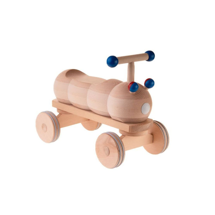 DYNAMIKO Massivholz Rutscher Raupe blau/rot