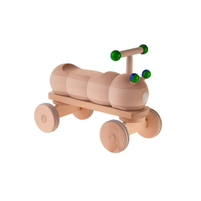 DYNAMIKO Massivholz Rutscher Raupe grün/blau