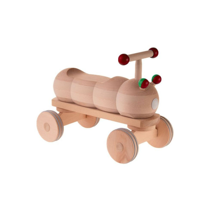 DYNAMIKO Massivholz Rutscher Raupe rot/grün