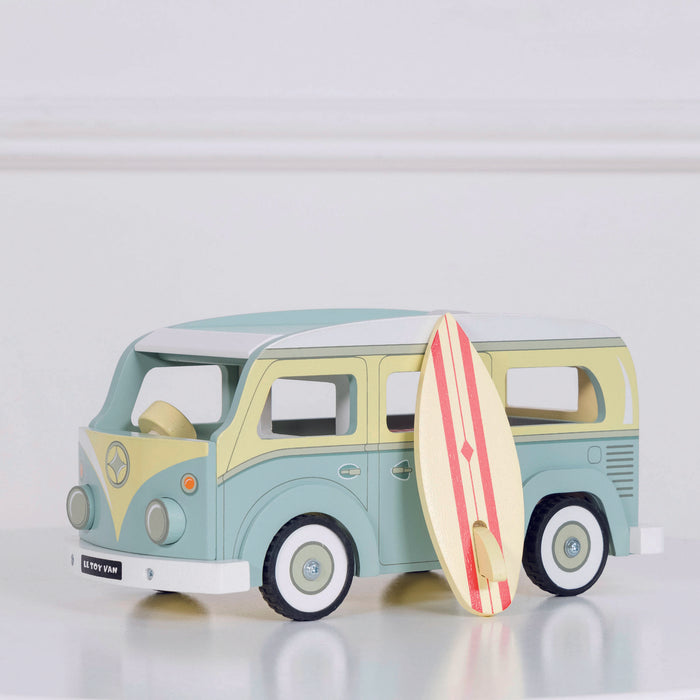 Holzspielauto „Camper + Surfbrett“